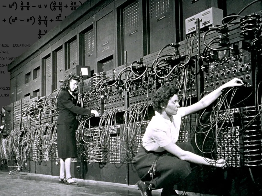 ENIAC's women programmers at the patch-cable panels, 1940s